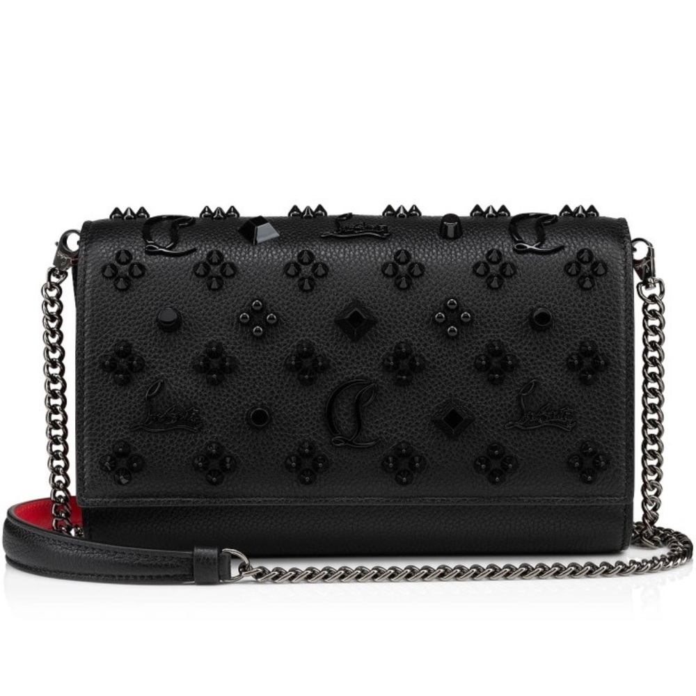 christian louboutin 
Paloma Clutch - Grained calf leather and spikes